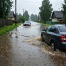 Улицу Балтийскую в Борисовичах под Псковом затопило после ливня Улицу Балтийскую в Борисовичах под Псковом затопило после ливня